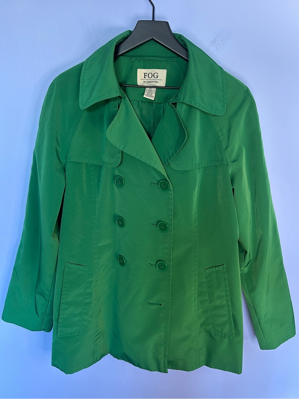 90s vintage London Fog Kelly Green Trenchcoat